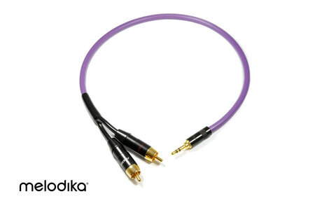 Kabel jack stereo 3,5mm - 2xRCA Melodika MDMJ2R05 - 0,5m