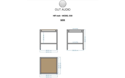 Stolik Hi-Fi Out Audio HiFi rack MODEL 030 wymiary