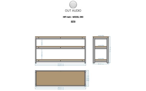 Stolik Hi-Fi Out Audio HiFi rack MODEL 060 wymiary