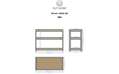 Stolik Hi-Fi Out Audio HiFi rack MODEL 060 wymiary