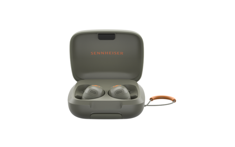 Bezprzewodowe Słuchawki z ANC Sennheiser MOMENTUM Sport Oliwkowe Salon Poznań Wrocław case front