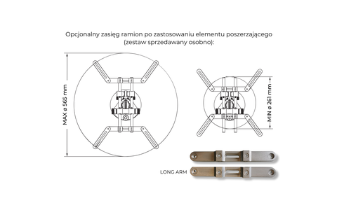 Uchwyt Ścienny do Projektora Suprema Spider Royal-Wall Inox Olive