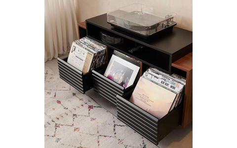 Stolik HiFi Oslo Vinyl 1200 Czarny Orzech