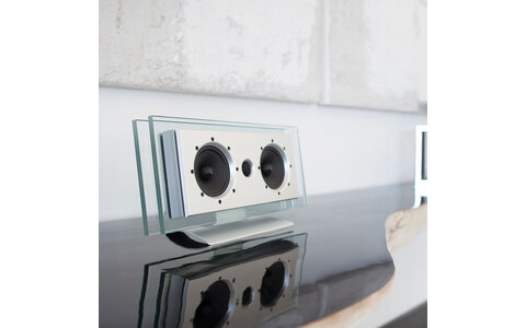 Przezroczysty Głośnik Podstawkowy On Wall Waterfall Audio Elora Evo Center