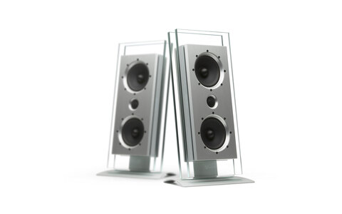 Przezroczysty Głośnik Podstawkowy On Wall Waterfall Audio Elora Evo LR