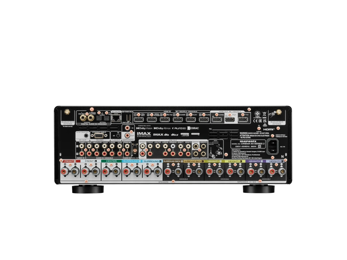 Amplituner Kina Domowego 9.4 Marantz CINEMA 50 Series 2 Czarny - tył i złącza